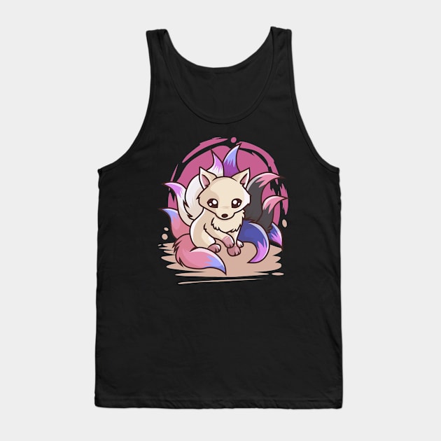 Genderfluid Cute Kitsune Tank Top by Psitta